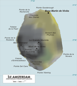 Mapa ostrova Amsterdam