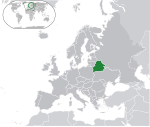 Map showing Belarus in Europe