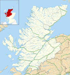 Mapa konturowa Highland, na dole znajduje się punkt z opisem „Fort William”