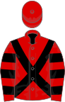 Red, black cross-belts, hooped sleeves