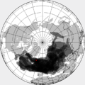 Aschewolke 14–25. April, kumuliert: Ausbreitung Westatlantik, Zentralasien, Zentralsibirien