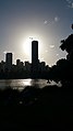 Brisbane SkyTower near sunset.