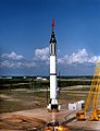 Mercury-Redstone MR-3 launching Freedom 7 carrying Project Mercury astronaut LCDR Alan B. Shepard, Jr., USN, on May 5, 1961