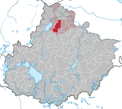 Elhelyezkedése Mecklenburg-Elő-Pomeránia térképén