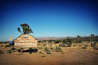 Joshua Tree Welcome sign off Highway 62