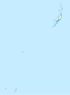 Mapa konturowa Palau, na dole nieco na lewo znajduje się punkt z opisem „Merir”