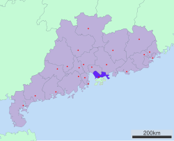 Kinaroroonan ng nasasakupan ng Lungsod ng Shenzhen sa Guangdong