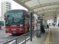 宮崎駅（KITEN1F高速バスターミナル）に停車中の「たいよう」