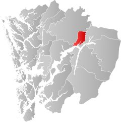 Lage der Kommune in der Provinz Hordaland