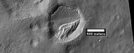 Layered feature in a crater, as seen by HiRISE under HiWish program