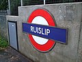 Roundel on westbound platform