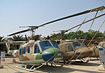 Bell 205 & Bell 212 (from left) general-purpose helicopters in the IAF Museum at Hatzerim Airbase