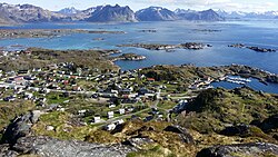 Oversiktsbilde av Hartvågen i Stamsund