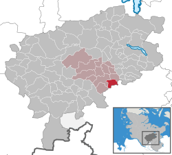 Elhelyezkedése Schleswig-Holstein térképén