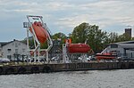 Livräddningsbåtar för utbildning i Tullhamnen i Kalmar hamn.