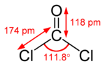 Structuurformule van fosgeen