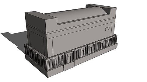 Sarcophage égyptien - Moyen Empire - image de synthèse.