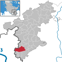 Elhelyezkedése Schleswig-Holstein térképén