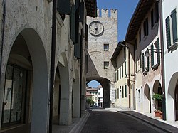 Clock tower in Porcia.