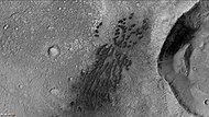 Dunes on floor of Hadley Crater, as seen by CTX camera (on Mars Reconnaissance Orbiter). Note: this is an enlargement of the previous image of Hadley Crater.