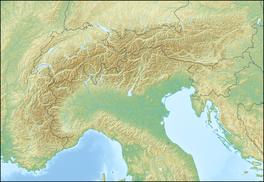 Map showing the location of Oberaletsch Glacier