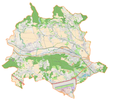 Mapa konturowa gminy Zabierzów, u góry po prawej znajduje się punkt z opisem „Dolina Kluczwody”