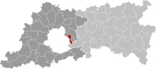 Location of Kraainem in Flemish Brabant