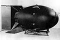 Image 60The first nuclear weapons were gravity bombs, such as this "Fat Man" weapon dropped on Nagasaki, Japan. They were large and could only be delivered by heavy bomber aircraft (from Nuclear weapon)