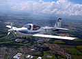 A Grob Tutor T2 in flight from RAF Leuchars, flown by UBAS pilots.