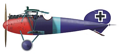 Albatros D.V, Jagdstaffel 15, voado pelo Leutnant Walter Dingel, early 1918