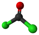 Molecuulmodel van fosgeen