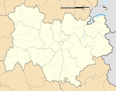 Mapa konturowa regionu Owernia-Rodan-Alpy, na dole znajduje się punkt z opisem „Rochefort-en-Valdaine”