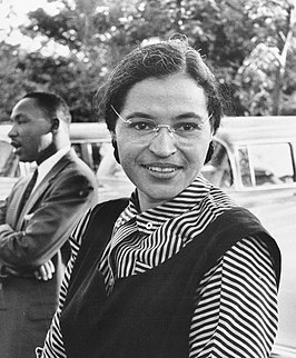 Rosa Parks (met Martin Luther King op de achtergrond), 1955