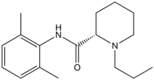 Estrutura química de Ropivacaína