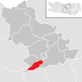 Poloha obce Ossiach v okrese Feldkirchen (klikacia mapa)