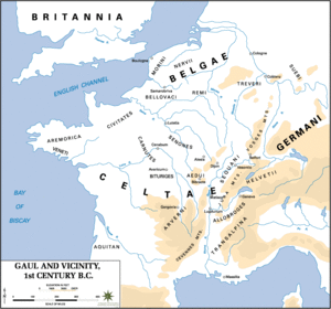 Mappa delle tribù celtiche (Nell'ovale rosso i Sequani)