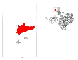 Location in Potter, Randall within the State of Texas