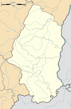 Mapa konturowa Górnego Renu, po prawej nieco u góry znajduje się punkt z opisem „Vogelgrun”