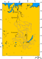 The Yenisei River basin, Lake Baikal, and the cities of Dikson, Dudinka, Turukhansk, Krasnoyarsk, Irkutsk