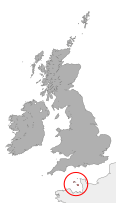 Map showing the Channel Islands