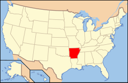 Arkansas elhelyezkedése az USA-ban