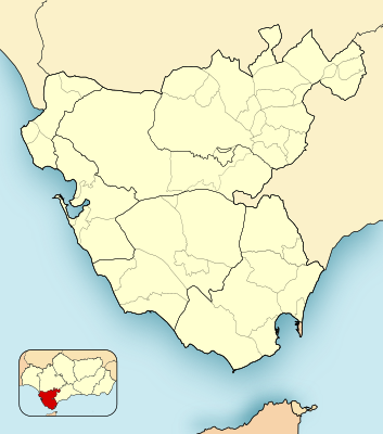 Mapa de localización de Cádiz