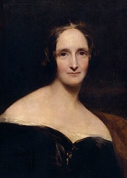 Mary Shelley Richard Rothwellin maalaamassa muotokuvassa, 1840