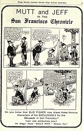 planche annonçant le comic strip de Mutt and Jeff