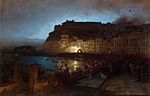 Oswald Achenbach, Firework in Naples (1875)