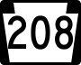 Pennsylvania Route 208 marker