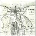 Image 20Map of Batavia in 1840. Multiple villas started to appear to the south of the old Batavia. (from Colonial architecture in Jakarta)