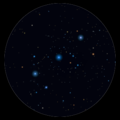 Simulated image of Orion's Belt