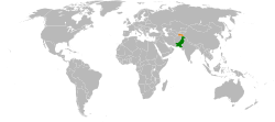 Map indicating locations of Pakistan and Tajikistan