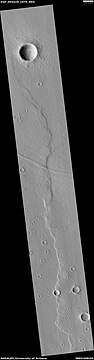 Ridge cutting across another larger ridge, as seen by HiRISE under HiWish program